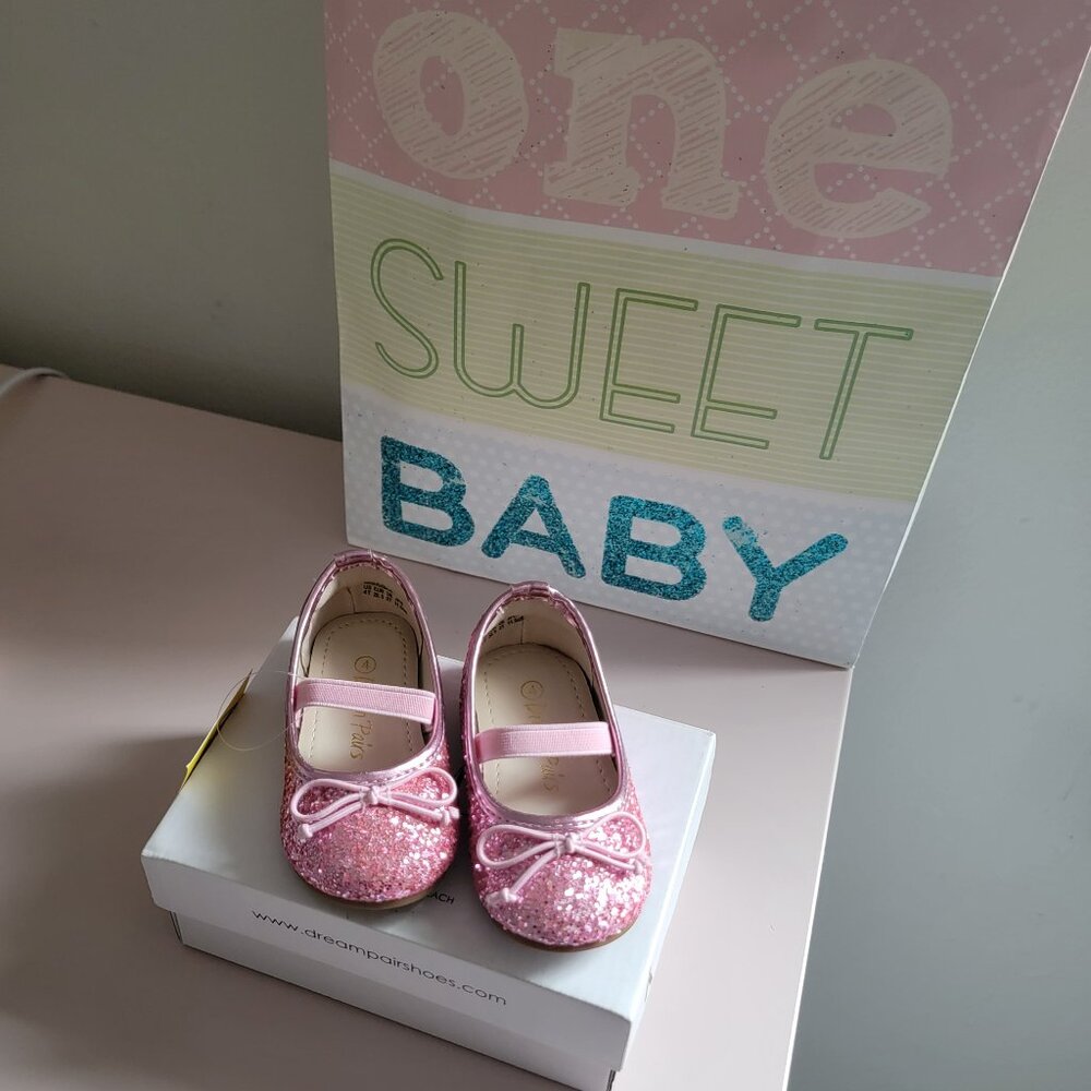 DREAM PAIRS Toddler Ballet Dress Shoes with Bow - 4T